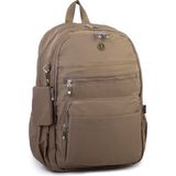 Nas Bag Unisex Büyük Boy Hafif Çok Gözlü Sırt Çantası Haki