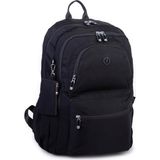 Nas Bag Unisex Büyük Boy Hafif Çok Gözlü Sırt Çantası Siyah