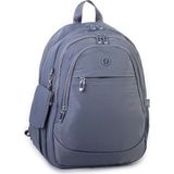 Nas Bag Unisex Büyük Boy Sırt Çantası Çok Gözlü Okul Çantası Gri