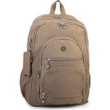 Nas Bag Unisex Hafif Büyük Boy Okul Çantası ve Spor Çantası Çok Gözlü Haki