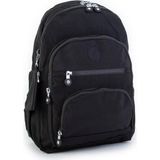 Nas Bag Unisex Su Itici Özellik Kazandırılmış Çok Gözlü Büyük Boy Sırt Çantası Siyah