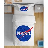 Nasa 3D Dijital Baskılı Tek Kişilik Çarşafsız Nevresim Takımı - Beyaz - Mavi - 160 x 220 cm