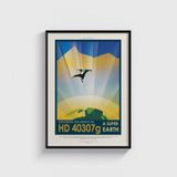 NASA – A Super Earth – Experience The Gravity Of Tablo Çerçeveli Poster Duvar Dekorasyonu - 50 x 70 - Siyah Çerçeveli