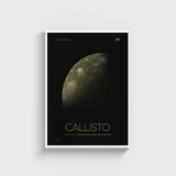 NASA – Callisto Tablo Çerçeveli Poster Duvar Dekorasyonu - 50 x 70 - Beyaz Çerçeveli