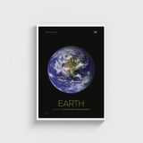 NASA – Earth Tablo Çerçeveli Poster Duvar Dekorasyonu - 50 x 70 - Beyaz Çerçeveli