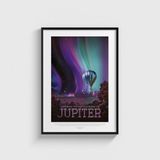 NASA – Experience the Mighty Auroras of Jupiter Tablo Çerçeveli Poster Duvar Dekorasyonu - 50 x 70 - Siyah Çerçeveli