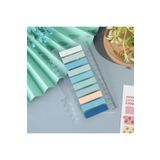 NaSaDAN 10 Renk Soft Mavi Tonları Sticky Cetvelli Şeffaf Postit 200 Yaprak