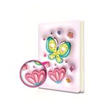 NaSaDAN 3D Kelebek Puf Kabartmalı A5 Çizgili Defter