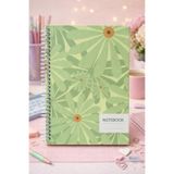 NaSaDAN A5 Spiralli Kareli Defter Günlük Not Ders ve Planlama Defteri - Çiçek Desenli
