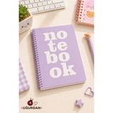 NaSaDAN Kareli Defter A5 Pastel Notebook Spiral Not Defteri Günlük Okul Ofis Kullanım Defteri