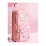 NaSaDAN Kore Tarzı Stitch Kalemlik Büyük Kapasiteli Kawaii Okul Kalem Kutusu Çocuk Öğrenci Organizer Pembe