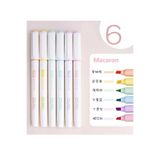 NaSaDAN Pastel Fosforlu Kalem Seti 6 Renk Macaron Highlighter Yumuşak Ton Marker Kalem