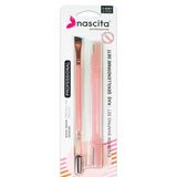 Nascita 2'li Pembe Set Ustura Kaş Şekillendirme Fırçası