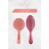 Nascita Professional Üç Boyutlu Oval Saç Fırçası Pembe ve Bordo