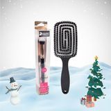 Nascita Professional Yılbaşı Paketi Oval Yapılı Kapatıcı Fırçası ve Üç Boyutlu Saç Fırçası Siyah