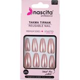 Nascita Takma Tırnak Pınk Pearl Stiletto Şekil 24 Adet Yeniden Kullanılabilir