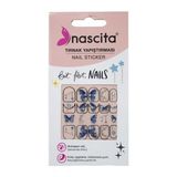 Nascita Tırnak Üstü Sticker Mavi Kelebek Temalı - Renkli