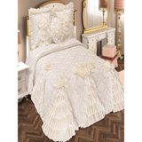 Nashome Tekstil Nashome Tekstil Yatak Örtüsü Takımı Çeyizlik 4 Parça Mihrima - Krem - 265 x 265 cm