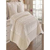 Nashome Tekstil Yatak Örtüsü Takımı Çeyizlik 3 Parça Gold - Krem - 265 x 265 cm