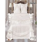 Nashome Tekstil Yatak Örtüsü Takımı Çeyizlik 3 Parça Zambak - Krem - 265 x 265 cm