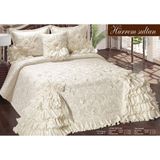 Nashome Tekstil Yatak Örtüsü Takımı Çeyizlik 4 Parça Hürrem Sultan - Krem - 270 x 260 cm