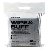 Nasiol Wipe&Buff Mikrofiber Seramik Kaplama Uygulama Bezi 10'lu Paket, Tüy Bırakmaz Detailing Bez, Çift Taraflı Araç İçi Dışı Bakım,Temizleme,Açık Gri