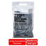 Nasiol Yüksek Su Emici Özellikli Mikrofiber Araç Kurulama Havlusu-Çiziksiz Temizlik-50x60cm-600gsm