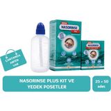 Nasorinse Plus Burun Yıkama Kiti ve Yedek Poşetleri 25+50 Adet Taşınabilir Kullanım İçin Ergonomik Tasarım
