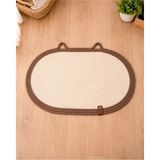 Naspar %100 Organik Jut Ip Dikişli Kedi Tırmalama Matı | Doğal, Sökülmez, Evcil Hayvan Dostu (50X30 Cm) - Kahverengi