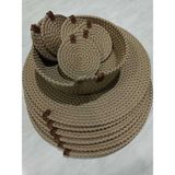 Naspar 13 Parça 32 cm Hasır Renk Supla Takımı /Ekmek Sepeti/Bardak Altlığı Amerikan Servis - 32 x 32 cm