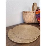 Naspar 2 Adet 32 cm Hasır Jüt Ip Supla - Amerikan Servis - 32 x 32 cm