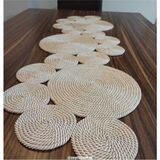 Naspar Açık Vizon Runner / Masa / Salon Sehpa Örtüsü (105 x 34) - 105 x 32 cm