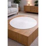 Naspar Beyaz Çok Amaçlı Modern Masa Örtüsü / Salon Sepha Masa Örtüsü / Mutfak Örtüsü (50 Cm)