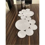 Naspar Beyaz Runner / Masa / Salon Sehpa Örtüsü (75 x 34) - Antrasit - 75 x 55 cm