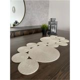 Naspar Ekru Runner / Masa / Salon Sehpa Örtüsü (100 x 45) - 100 x 45 cm