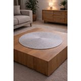 Naspar Gümüş Gri Runner Çok Amaçlı Örtü / Salon Sepha Masa Örtüsü / Mutfak Örtüsü (50 Cm)
