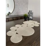 Naspar Krem Amerikan Runner / Masa Örtüsü / Salon Sehpa Örtüsü 115*50 cm - 115 x 50 cm