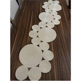Naspar Krem Runner / Masa / Konsol/Salon Sehpa Örtüsü 140*35 cm