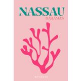 Nassau Bahamas NOTEBOOK: Pink and Turquoise coral Flower Coffee Table Style Composition Book with 160 pages | 6 x 9 Inch | tropical island vibes ... for girls, teens, women & college students