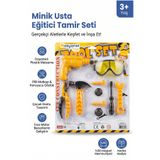 NASYONEL TOYS Çocuklar İçin Eğitici Tamir Seti Oyuncak Alet Takımı Sarı Siyah Gözlüklü