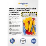NASYONEL TOYS Minik Tamirciler İçin Eğitici ve Renkli Oyuncak Tamir Alet Çantası Seti