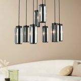 Natali 8 Li Yuvarlak Siyah Modern Kristalli, Taşlı Modern Tasarım Kristal Salon Sarkıt Avize