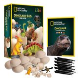 NATIONAL GEOGRAPHIC Dinozor Kazı Kiti - 12 Dinozor Figürlü Kazı Tuğlaları İç ve Kazı Alet Setleri, Yumurta Avı veya Kazı Partisi Etkinliği, Erkek ve Kız Çocukları için Harika STEM Oyuncak