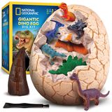 National Geographic Jumbo Dinozor Yumurta Kazma Kiti - 12 Dino Figürü ve Replika T. Rex Dişi, Dev 6" Yumurta, Dino Yumurta, Jumbo Yumurta, Dev Yumurta, Dinozor Yumurta Oyuncakları, Eğitim Bilim