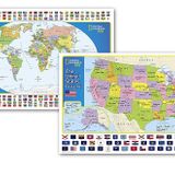 National Geographic World and United States for Kids Maps (Poster Size: 36 X 24 In) [Map Pack Bundle]