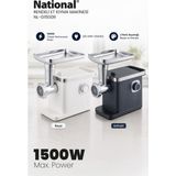 National NL-G1500R 1500W Et Kıyma ve Rende Makinesi Seti Beyaz