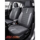 Nato Concept Fiat Doblo 3+4 Elegans 5 ve 7 Kişi Hafif Ticari 2015 Aracınıza Uyum Sağlayan Oto Koltuk Kılıfı -Riva Serisi - Gri