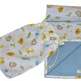 Natolya Müslin Battaniye Organik%100 Pamuk Jungly Monkey - (100 x 110 cm) (waffle pike muslin, Blue)