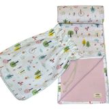 Natolya Müslin Battaniye Organik%100 Pamuk Singing Forest - (100 x 110 cm) (pink) (pink)