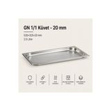 Natsan Paslanmaz Çelik Gastronom/gastronorm Küvet Gn 1/1-20 (53 X 32,5 X 2 CM)